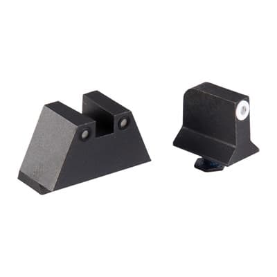 Perfect Dot Tritium Night Sights For GlockA(R) - Supp Height G17/19 White Front & Black Square Notch Rear