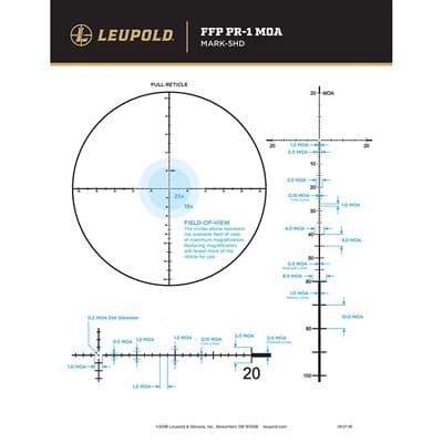 Mark 5hd 5-25x56mm Rifle Scopes - Mark 5hd 5-25x56mm Ffp Pr-1 Moa Reticle Black