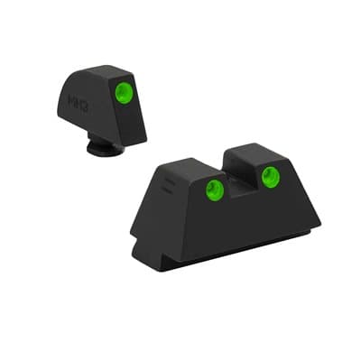 Tru-DotA(R) Tritium Night Sight Sets For GlockA(R) - Sight Set (Fxd Grn/Grn) GlockA(R) 9&40 Cal Suppressor Height