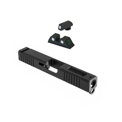 Gen 3 Slide W/ Window For GlockA(R) W/ Fixed Sight Set - Gen 3 Window Slide For Glock 19 W/ Fixed Green Sight Set