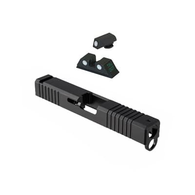Gen 4 Slides For GlockA(R) W/ Fixed Sights - Gen 4 Slide For Glock 19 W/ Fixed Green Sight Set
