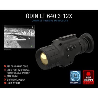 Odin Lt 640 Compact Thermal Viewer - Odin Lt 640 3-12x35mm Compact Thermal Viewer Black