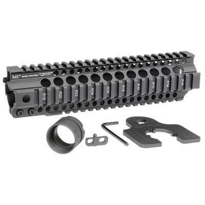Ar-15 Combat Rail T-Series Free Float Handguard - Ar-15 Combat T-Series 1-Pc Free Float Handguard 9.5'''' Black