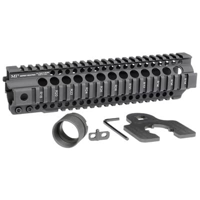Ar-15 Combat Rail T-Series Free Float Handguard - Ar-15 Combat T-Series 1-Pc Free Float Handguard 10'''' Black