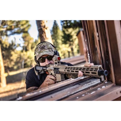 Crossfire Green/Red Dot Sight - Crossfire 2 Moa Red Dot W/Lower 1/3 Co-Witness Mount Tan