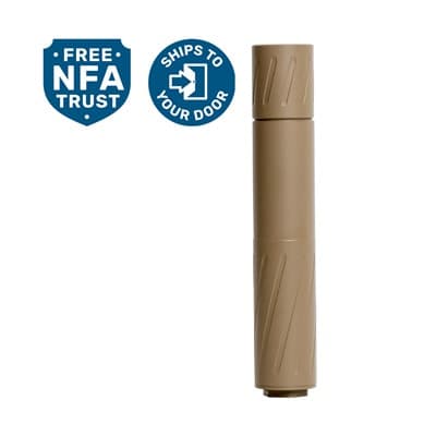 Banish 30-V2 30 Caliber Rifle Suppressor - Banish 30-V2 Dtm 30 Caliber Hub Mount Suppressor Fde