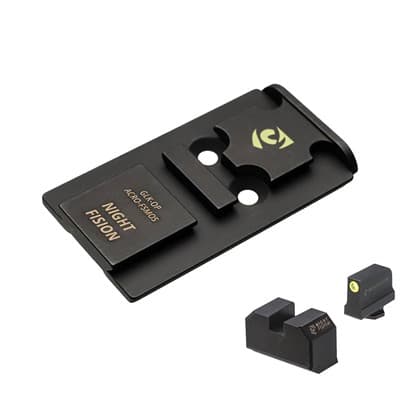 Optic Plate Acro W/Tritium Front Sight For Glock Full Size Mos - Optic Plate Acro W/Tritium Front Sight For Glock Fs Mos