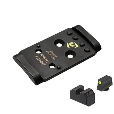 Optic Plate Eps W/Tritium Front Sight For Glock Full Size Mos - Optic Plate Eps W/Tritium Front Sight Glock Full Size Mos
