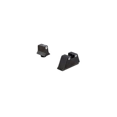 Suppressor Tritium Night Sights For GlockA(R) - Night Sight Set White Outline- Green Lamps