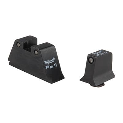 Suppressor Tritium Night Sights For GlockA(R) - Night Sight Set Black Outline-Green Lamps
