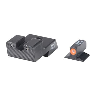 1911 Hd(TM) Tritium Night Sight Sets - 1911 Novak Cut Hd Night Sight Set Orange Front Outline