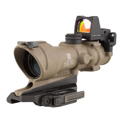 Ta01 Acog Ecos 4x32mm Scope Crosshair Reticle Buis With Rm01 Rmr - Acog Ecos 4x32mm Fixed Red Crosshair Fde W/Qd Mount & Rmr