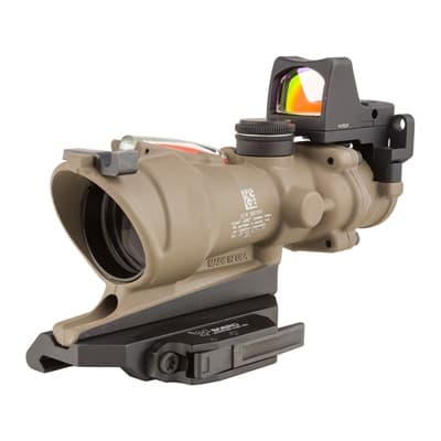 Ta31 Acog Ecos 4x32mm Dual Illum Crosshair 5.56 Reticle With Rm01 - Acog Bac Ecos 4x32mm Fxd Red Crosshair Fde W/Qd Mount & Rmr
