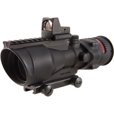 Ta648 Acog 6x48mm Dual Illum Chevron 308 Reticle With Rm02 Rmr - 6x48mm Red Chevron 308 Reticle Black W/Ta75 Mount & Rm02