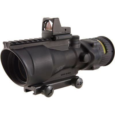 Ta648 Acog 6x48mm Dual Illum Chevron 308 Reticle With Rm02 Rmr - 6x48mm Amber Chevron 308 Reticle Black W/Ta75 Mount & Rm02