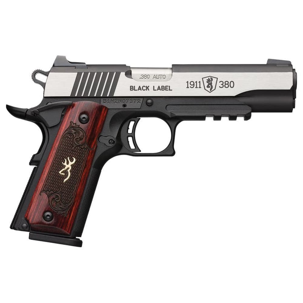 Browning 1911-380 Black Label Medallion Pro with Rail .380 ACP 4.25" 8rds, Matte Black - 51971492
