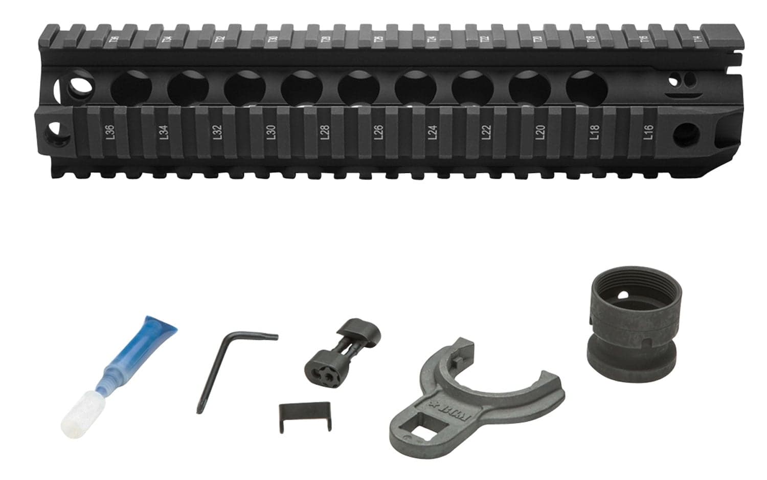 Bravo Company Mfg M1913 Picatinny 10" Quad Rail Free Float Handguard, Black - QRF10556BLK