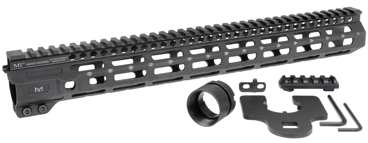 Midwest Industries 15" One-Piece Free Float M-LOK Compatible Combat Rail Handguard - MI-CRM15