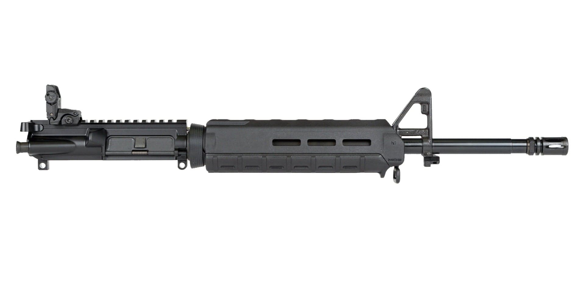 PSA 16" Mid-Length 5.56 NATO 1/7 Nitride MOE Upper With BCG, CH, & MBUS Rear Sight, Black