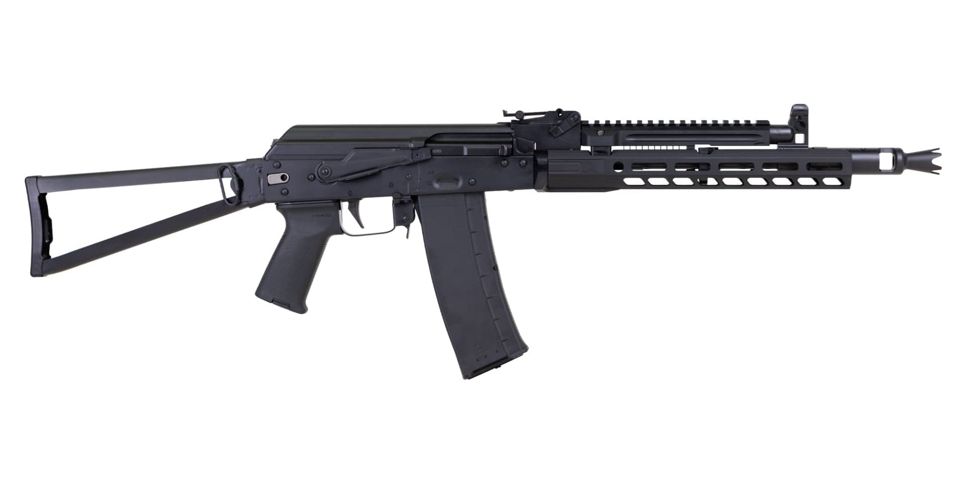 PSA AK-102 Rifle w/Pinned and Welded extended booster, PSA-SLR 11" Rail, Triangle Stock, Toolcraft Bolt, Trunnion, and Carrier