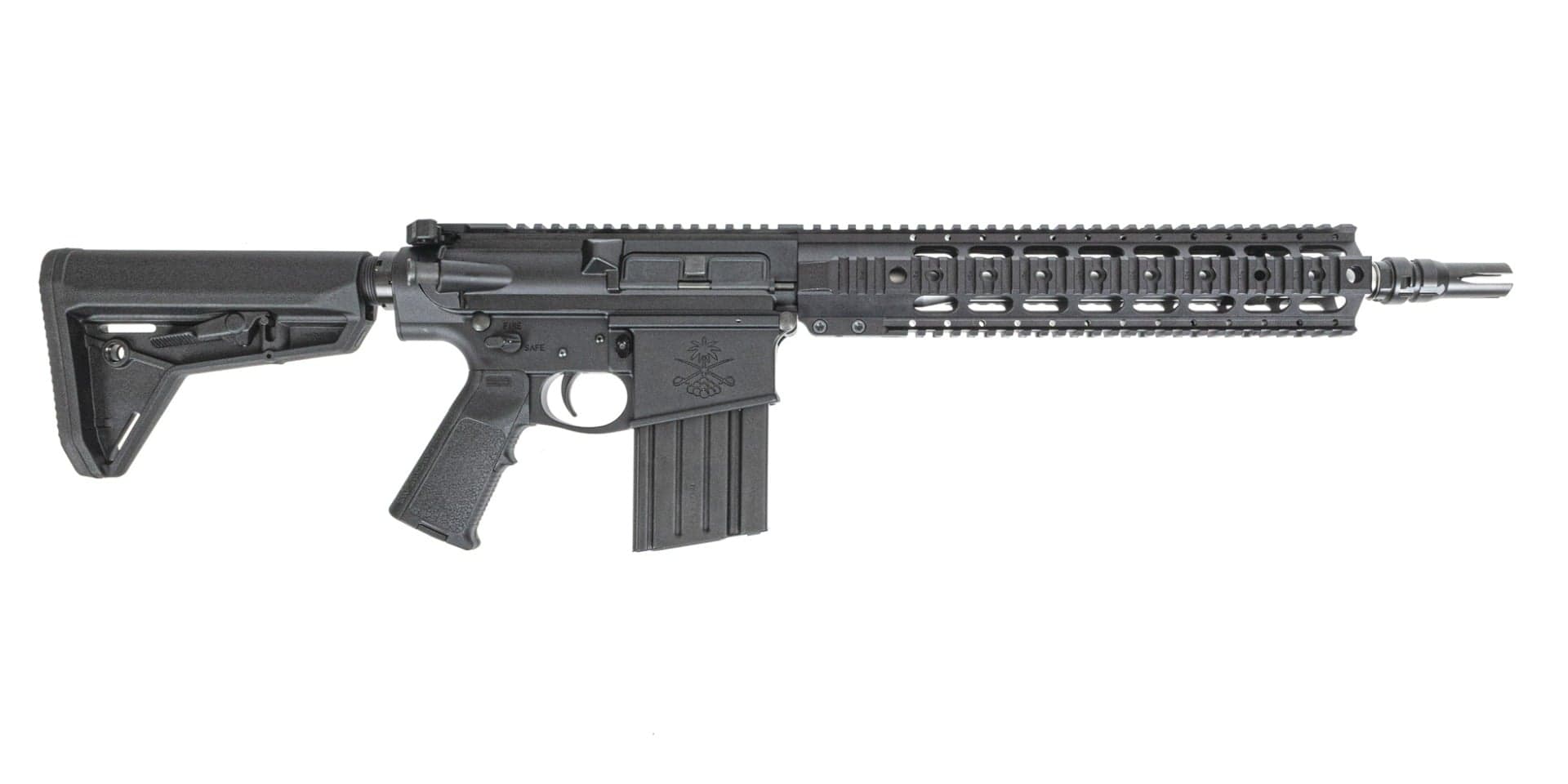PSA Sabre AR-10 Rifle Forged 13.7" .308 Mid-Length 12.5" Quad Rail w/ Magpul SL Furniture, & JMAC GFHCE-R Pin/Weld