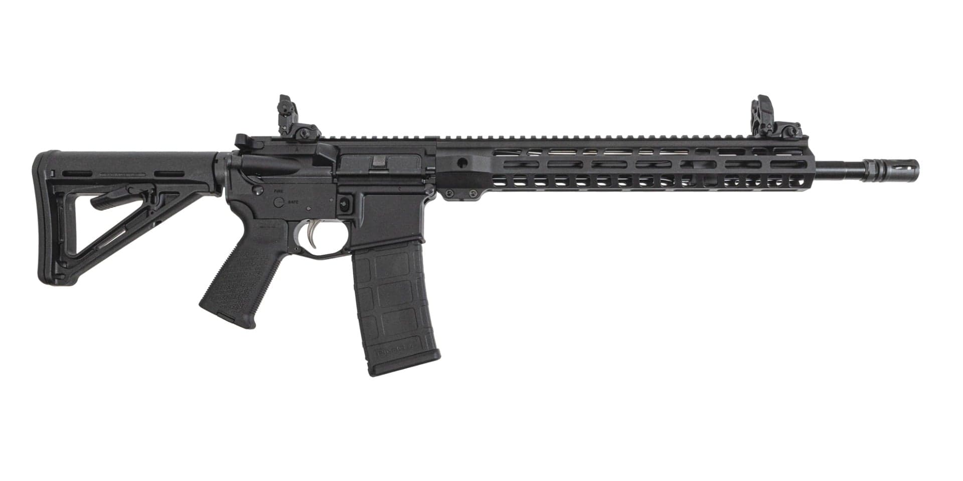 PSA 16" Mid-Length 5.56 NATO 1/7 Nitride 13.5" Lightweight M-Lok MOE EPT Rifle WIth MBUS Sight Set