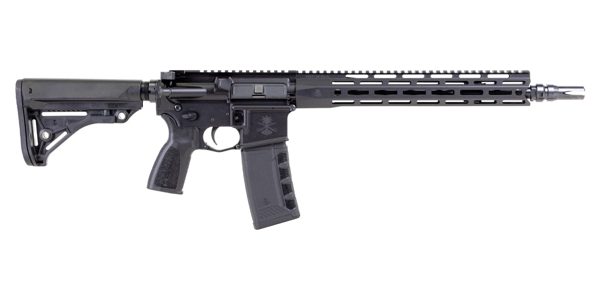 PSA "Sabre" Forged 13.7" 5.56 Nitride 13" Sabre Lock Up Rail and JMAC GFHC-E Pin/Weld Sabre Furniture Rifle