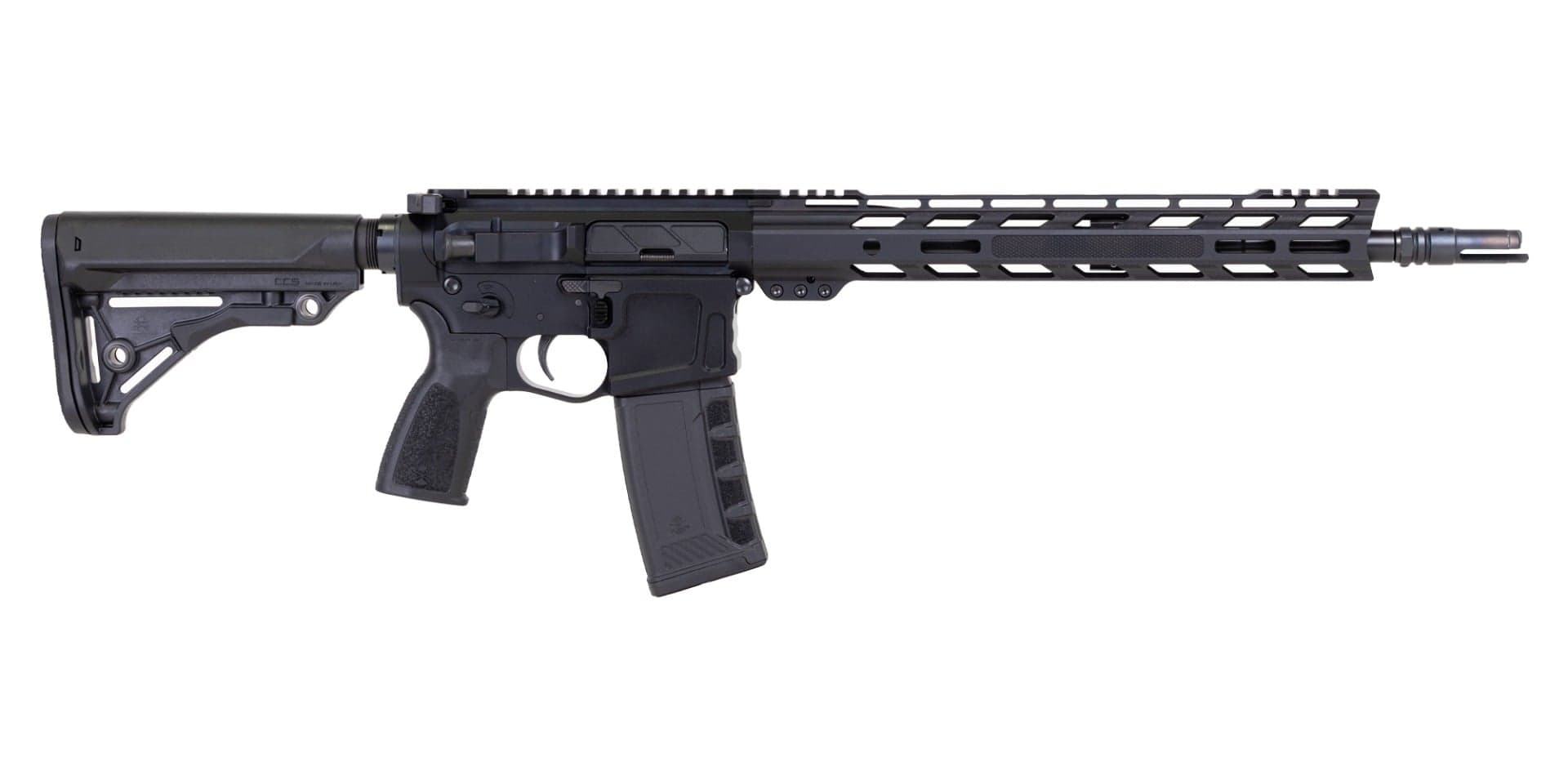 PSA "Sabre" Billet 14.5" .223 Wylde M4 13.5" Knurled Slant Rail and Pin/Weld Rifle with Sabre Furniture
