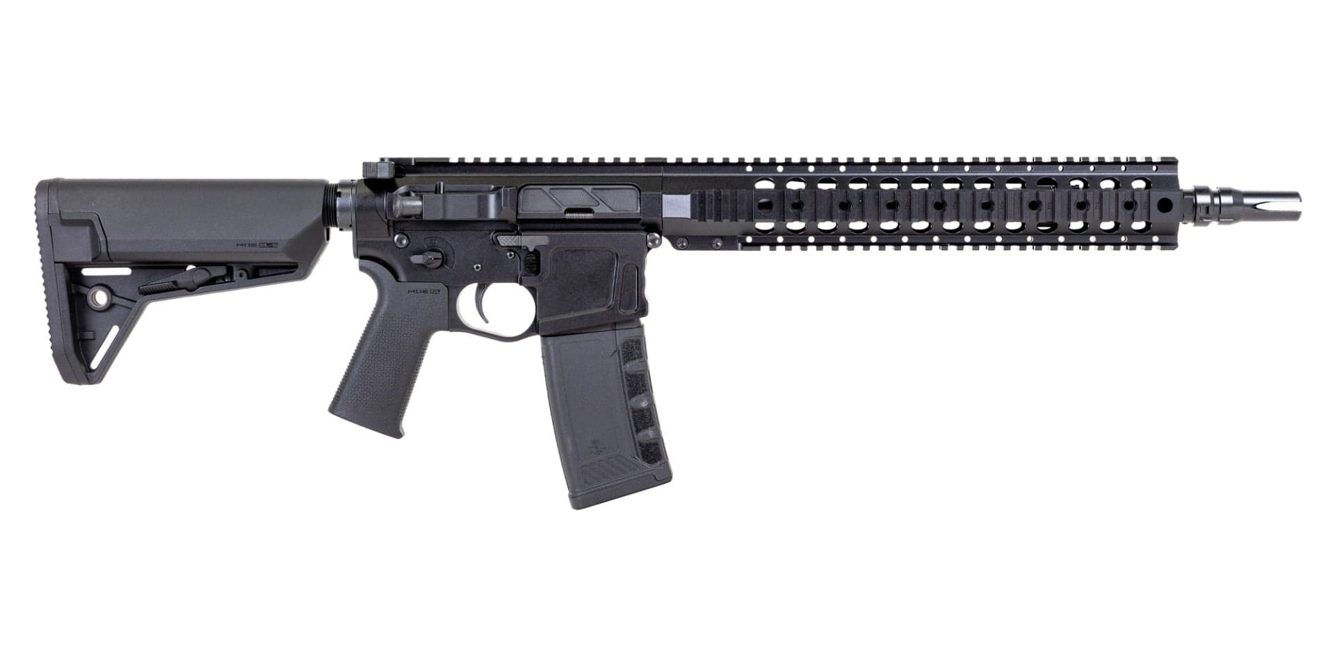 PSA "Sabre" Billet 13.7" Mid-Length 5.56 with 13" Quad Rail, JMAC GFHC-E Pin/Weld & Magpul SL-S Furniture