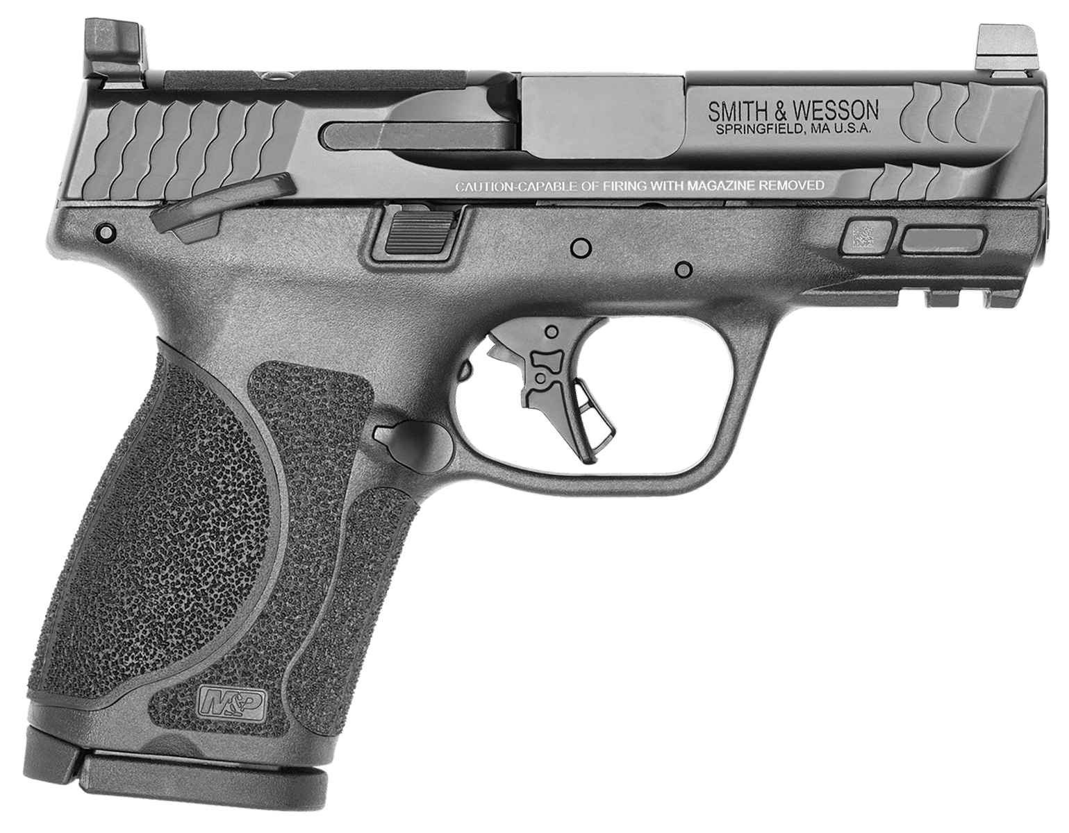 Smith & Wesson M&P 2.0 9mm Pistol, 3.6" Barrel, Optic Height Sights, Black - 13570