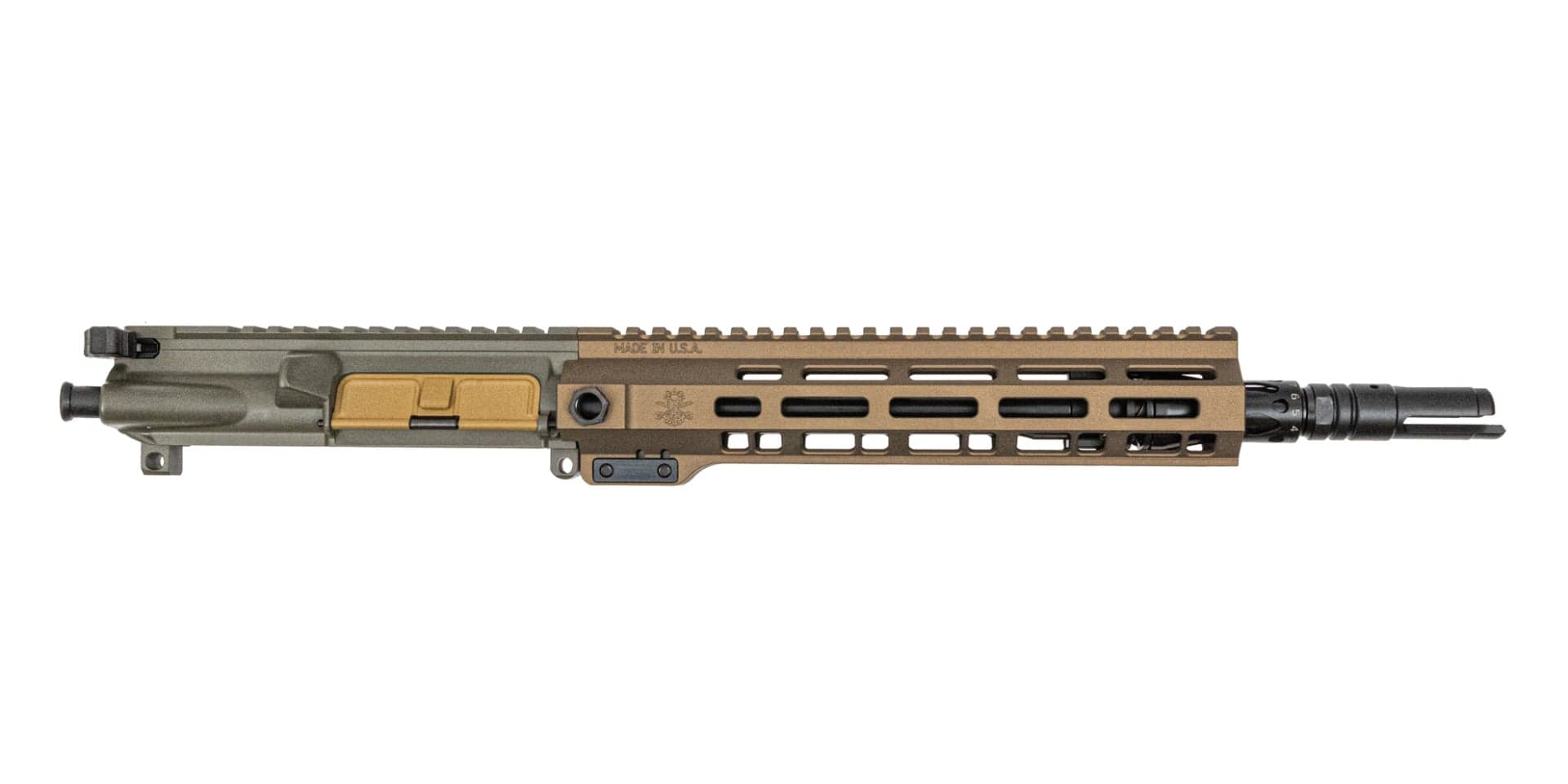 PSA "Sabre" Forged 11.5" Nitride 5.56 Upper W/Rifle Speed Gas Block, Moss Green and Burnt Bronze Rail