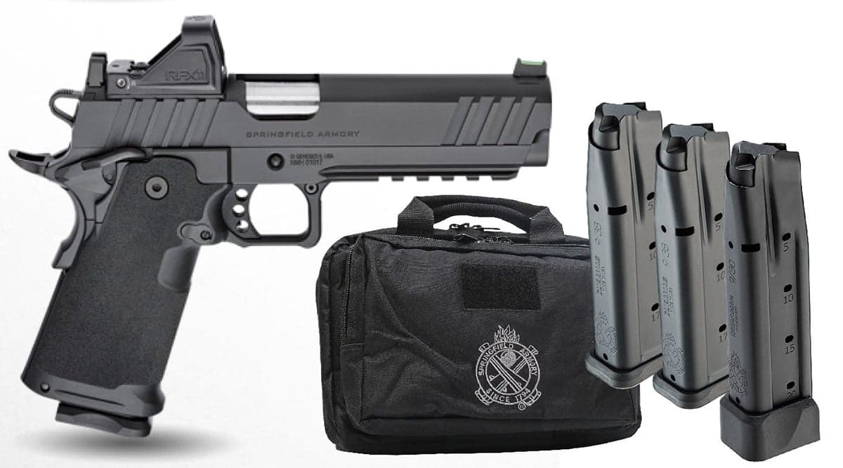 Springfield 1911 Prodigy 5" 9mm 20rd / 17rd Pistol Package with Viridian RFX11 Green Dot Optic, Black - PH9119AOS-PAC