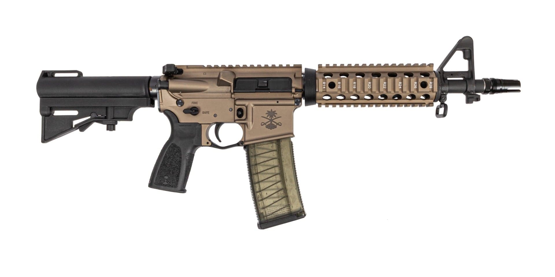 PSA Sabre-18 Mod S 10.3" 300BLK 1:5 CHF CL with Quad Rail Pistol w/ HAR-15 Brace, FDE Anodized