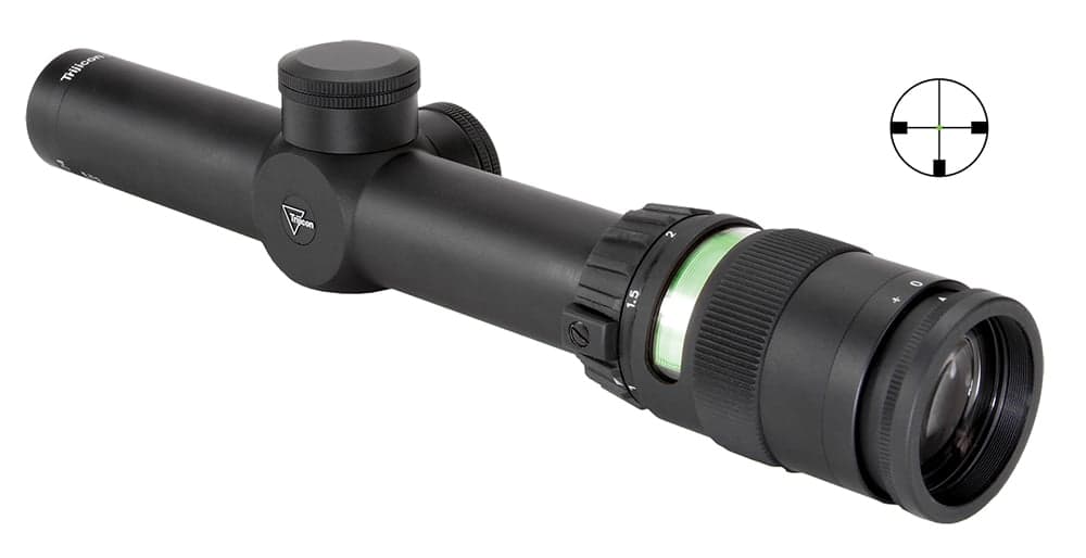 Trijicon AccuPoint 6061 T6 Aluminum Rifle Scope w/ Green Dot, 1x-4x, Hard Coat Anodized - TR24-3G