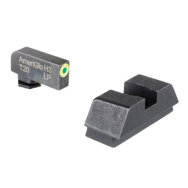 Ameriglo Sight Set - Front/Rear Green/Flat Black Sights for Enhanced Precision and Tactical Performance - GL-680