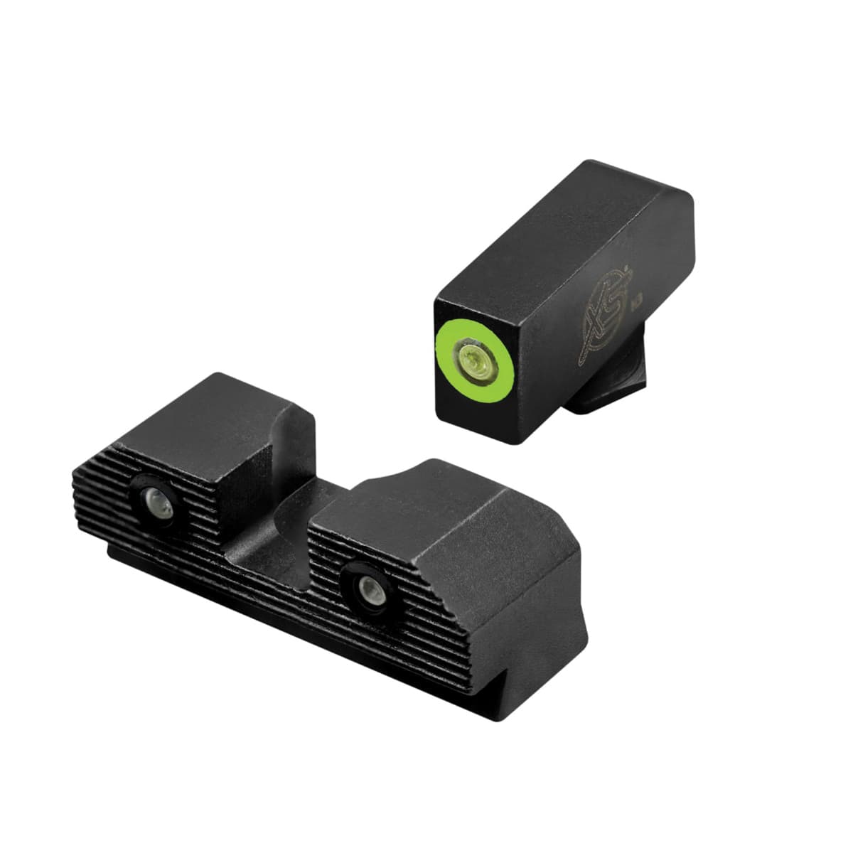 XS Sights R3D 2.0 Night Sight Set - Front/Rear Green/Green for Reliable Nighttime Accuracy - GL-R201P-6G
