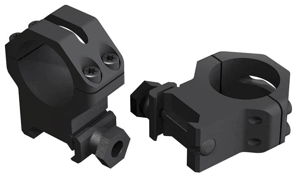Weaver 1 inch XX-High Aircraft Grade Aluminum 4-Hole Tactical Style Skeleton Ring, Matte Black - 48363