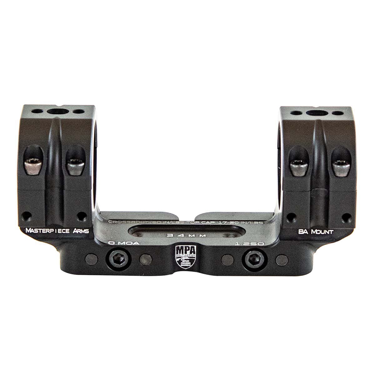 MasterPiece Arms Mount 34mm Tube 1.13" Picatinny Rail - Secure for Precision Shooting - BAMOUNT341125