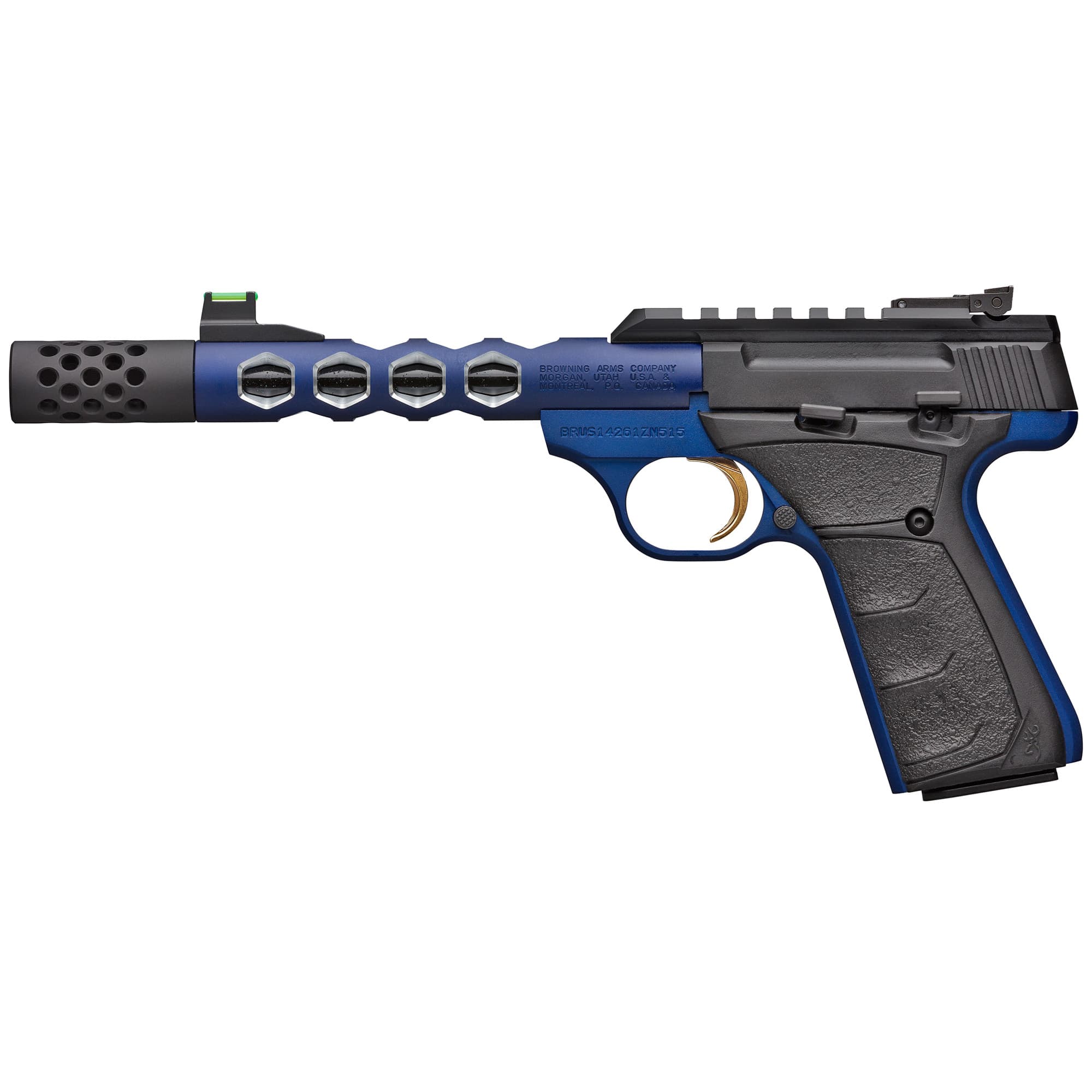 Browning Buck Mark .22LR Pistol, 5.875" Barrel, Adjustable Fiber Optic Sights, Blue - 51562490