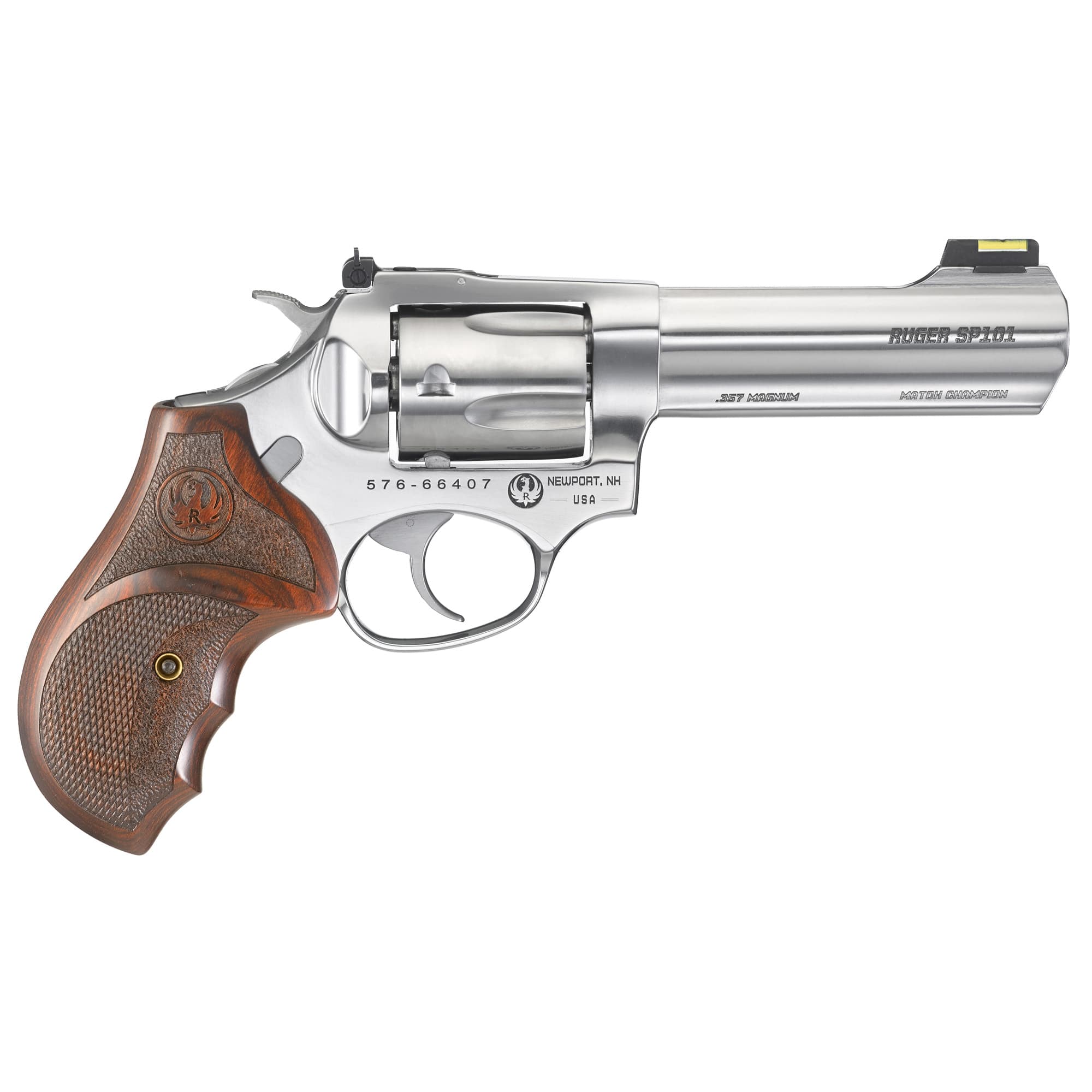 Ruger SP101 .357 Mag Revolver, 4.2" Barrel, Adjustable Fiber Optic Sights, Silver - 5782