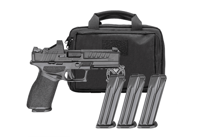 Springfield Echelon 4.0C 4" 9mm OR 15/18rd Pistol w/ Ft Tritium Night Sight Viridian Green Dot and Range Bag