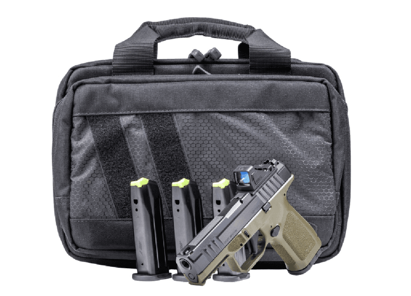 Rost Martin RM1C Handgun Bundle 4" 9mm (1)15rd/(3)17rd Handgun, Black/ODG w/ Viridian Red Dot and Pistol Case