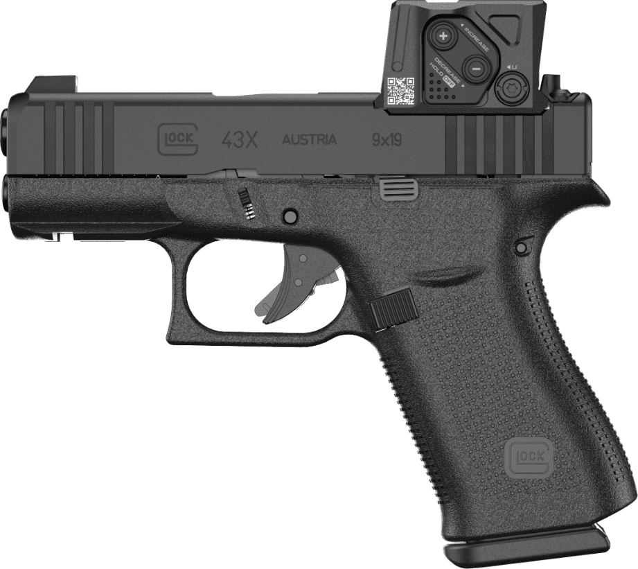Glock G43X 3.39" 9mm 10rd Pistol, Black w/ MOS8 Rail and Aimpoint COA- UX4350B01FRMOS8A4