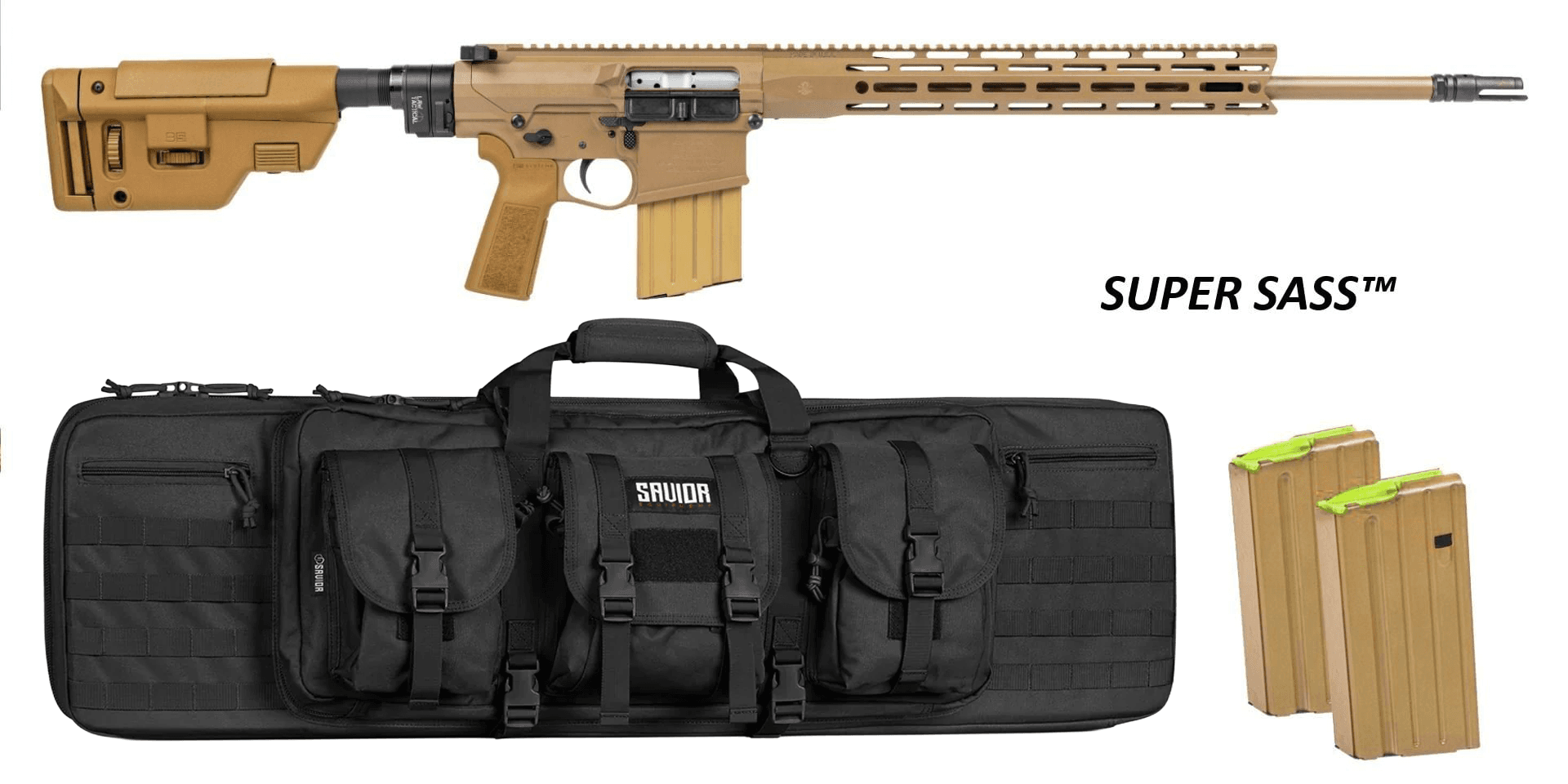 PSA Sabre-10A2 "Super Sass" Billet 20" .308 5R FDE Rifle w/ 15"Sabre Lock up rail, B5 CPS Stock, 3 Mags, & Black Bag