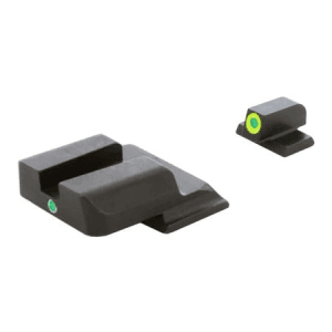 Ameriglo i-Dot Night Sight Set Tritium Green with LumiGreen Outline front, Green with White Outline Rear