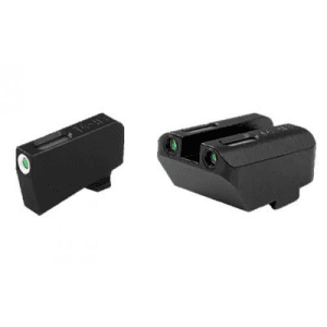 Truglo TFX Tritium/Fiber-Optic Day/Night Sight Set (Suppressor Height) fits Glock 20, 21, 25, 28, 29, 30, 31, 32, 37, 40, and 41 - White Outline Front