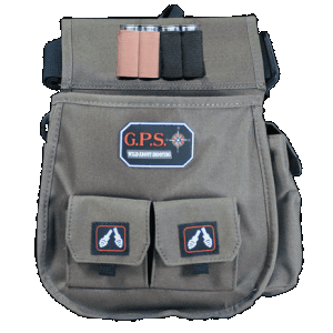 GPS Bags 1093CSP Deluxe Double Shotshell Pouch Olive Polyester Waist Mount 30-52" Belt