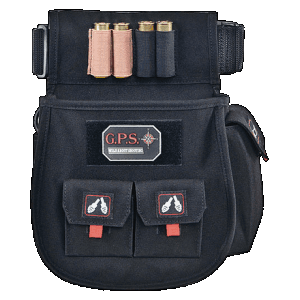 GPS Bags 1094CSP Deluxe Double Shotshell Pouch Black Polyester Waist Mount 30-52" Belt