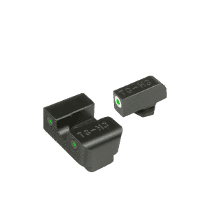 TRUGLO Tritium Pro Sight Set for Glock 17, 17L, 19, 22, 23, 24, 26, 27, 33, 34, 35, 38, 39 Gen 1, 2, 3, 4, 5 Tritium Green with White Front Outline