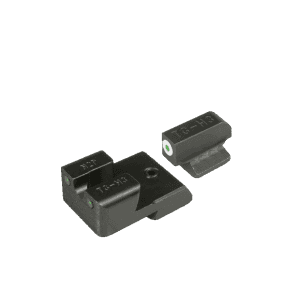TRUGLO Tritium Pro Sight Set for 1911 Commander 9mm, 40 S&W Novak Cut Tritium Green with White Front Outline